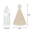 Big Dot of Happiness Tan Confetti Stars - Cone Happy Birthday Party Hats for Kids and Adults - Set of 8 (Standard Size) - 3 of 4