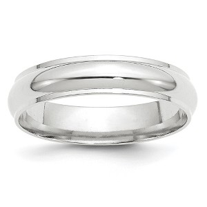 Black Bow Jewelry 2.5mm to 6mm 14K White Gold Half Round Ridged Edge Standard Fit Band - 1 of 4