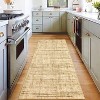 Washable Rug with Braided Print, Modern Low-Pile Non-Slip Carpet for Kitchen, Entryway, Bathroom, Bedroom – Stain Resistant, Natural Darkened - 2 of 4