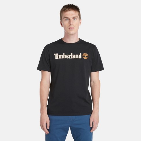 Timberland Men s Linear Logo Short Sleeve T shirt Black Large Target