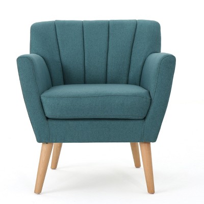NicBex Linen Accent Chair Mid-Century Modern Fabric Armchair with Soft Cushion and Wood Legs Leisure Single Sofa Chair for Bedroom,Living Room