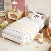 Bed Frame for Kids, Upholstered Platform Bed with Boucle Headboard for Girls, Cute Velvet Bed, No Box Spring Needed, Easy Assembly - 4 of 4