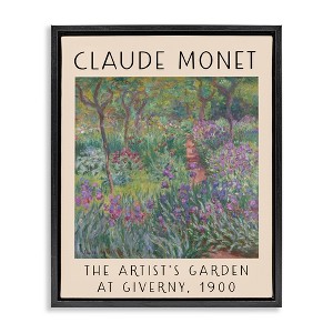 Stupell Industries Classic Garden by Monet Floating Frame Canvas Art, Black, 25" x 31" - 1 of 4