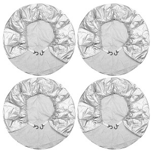 Unique Bargains 4pcs Tire Covers Protectors for Car RV Truck Trailer Wheel Silver Tone - 1 of 4