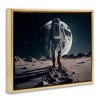 Stupell Industries Man On Moon Outer Space Astronaut Floating Frame Canvas Art, Gold, 21" x 17" - 2 of 4
