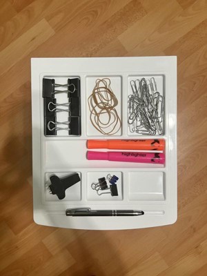 Gracious Living Mini 2 Drawer Desk Organizer with Organizational Flip Top,  White in 2023