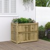vidaXL Garden Planter - Outdoor Patio Plant Pot - Impregnated Pine Wood Flower Box Brown - 35.4" x 19.7" x 27.6" - 2 of 4