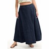 June + Vie by Roaman's Women's Plus Size Fit-And-Flare Denim Midi Skirt - 4 of 4