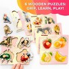 QUOKKA Wooden Puzzles Set for Toddlers 1 2 3 – 4 Set Pegged Puzzles for Kids Ages 2-4 - 2 of 4