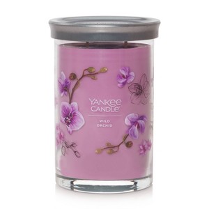 Signature Large Wild Orchid Tumbler Candle 20oz - Yankee Candle: Soy Wax Blend, Glass Jar, Dual Wick, 60hr Burn Time - 1 of 4