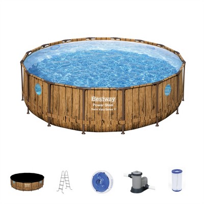 Bestway Power Steel Swim Vista Series II Above Ground Outdoor Swimming Pool