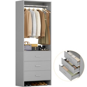 Aheaplus 24'' Freestanding Closet Organizer System with Hanging Rods and Drawers - 1 of 4