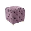 TUYOHW 18" Cube Storage Ottoman,Velvet Footstool with Hidden Compartment,Unique Dice-Shaped Stool for Living Room,Bedroom,Entryway - 3 of 4