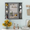 Tangkula Wall Mounted Medicine Storage Cabinet Bathroom Organizer Cupboard W/Mirror Gray - 4 of 4