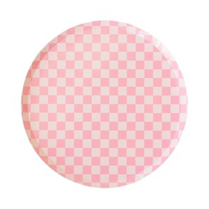 Jollity & Co. - Check It! Tickle Me Pink Dinner Plates - Pack of 8 Paper Plates - 1 of 3