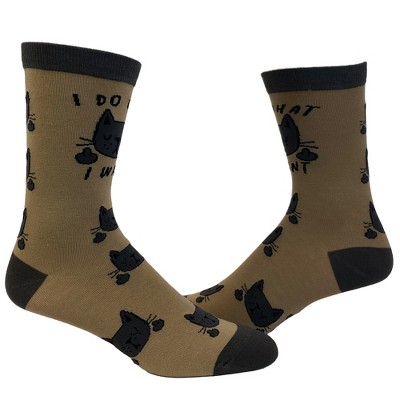 Crazy Dog T-Shirts Women's I Do What I Want Cats Socks Funny Pet Kitty Animal Lover Graphic Novelty Footwear