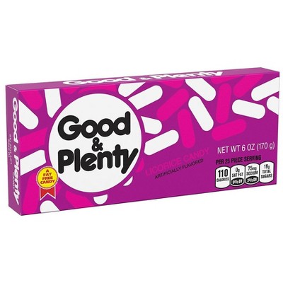 Good & Plenty Candy, Fat Free, Box Licorice 6.0 oz