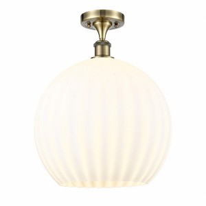 White Venetian - 1 Light Semi-Flush Mount In Modern Style-17.88 Inches Tall and 13.75 Inches Wide - 1 of 1