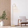 68" Maris Light Faux Wood Floor Lamp with White Patten Shade - Globe Electric: ETL Listed, Linen Shade, Metal Body - 2 of 4