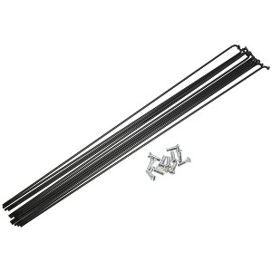 Unique Bargains 14G J Bend Bike Bicycle Spokes with Nipples Steel Black 12 Pcs - 1 of 4