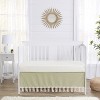 Sweet Jojo Designs Girl Baby Crib Bed Skirt Watercolor Floral Garden Collection Solid Green and Beige - 2 of 3