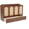 Whisen Queen Murphy Cabinet Bed with Charging Station - Pine Wood & Rattan Design, Foldable Space-Saving Solution - 4 of 4
