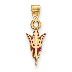 Black Bow Jewelry 14k Yellow Gold Plated Sterling Silver Arizona State Sun Devils NCAA Small Pendant - 1 of 3