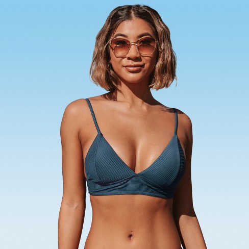 Ribbed Triangle Bikini Top