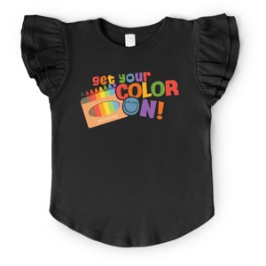 The Juniper Shop SmileyWorld Get Your Color On! Flutter Sleeve Tee - 1 of 4