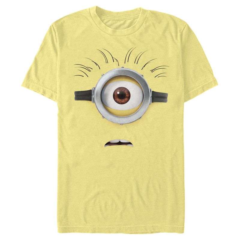Men's Despicable Me Minions Shocked Face Minion Carl Big Face T-Shirt, 1 of 4