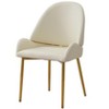 NicBex Set of 2 Dining Chair Mid-Century Upholstered PU Leather Side Chair with Gold Metal Legs for Kitchen,Dining Room,Beige - 2 of 4
