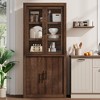 Garvee Tall Kitchen Pantry, Wood Pantry Storage Cabinet with 4 Doors & Adjustable Shelves, Farmhouse Freestanding Pantry Cupboard for Dining - 2 of 4