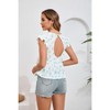 Womens Maternity Tops Flying Short Sleeve Nursing Tops V Neck Ruffle Floral Pregnancy Blouse with Discreet Zipper - 3 of 3
