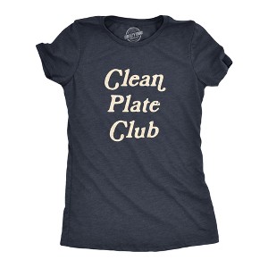 Womens Clean Plate Club T Shirt Funny Thanksgiving Dinner Lovers Tee For Ladies - Crazy Dog Women's T Shirt - 1 of 4