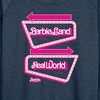 Women's - Barbie - Barbieland Real World This Way Signs Lightweight French Terry Wide Neck Long Sleeve Shirt - 2 of 4