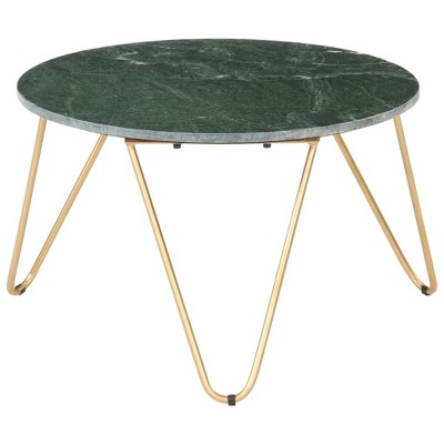 vidaXL Coffee Table White 25.6"x25.6"x16.5" Real Stone with Marble Texture