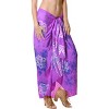 LA LEELA Women's Wrap Long Holiday Beachwear Swimsuit Sarong Swimwear Cover up Wraps One Size Purple, Floral - 4 of 4