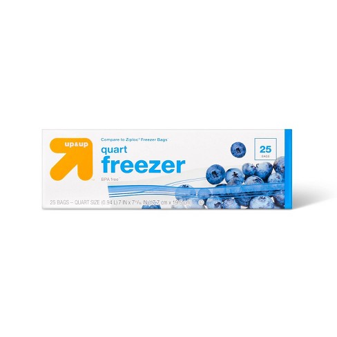 Plastic Freezer Bags - Zipper Quart