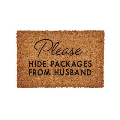 Evergreen Please Hide Packages from Husband Coir Mat