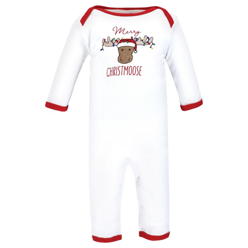 Hudson Baby Infant Boy Cotton Coveralls, Christmoose, 4 of 7