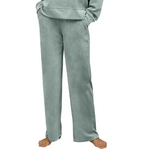 ellos Plus Size Wide Leg Velour Lounge Pants - 1 of 4