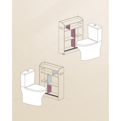 Cloud White Slim Bathroom Cabinet with Adjustable Shelving