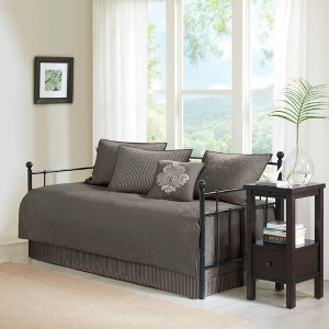 Vancouver Daybed 6pc Reversible Daybed Cover Set Dark Gray
