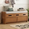 Bella Depot 43''W Rustic Storage Bench with 2 Drawers - 4 of 4