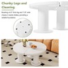 TIRAMISUBEST Round Petal-Shaped Coffee Table, Cream Style Center Table with 3 Thick Legs, Minimalist Irregular End Table with Sleek Round Edges - 3 of 4