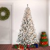 National Tree Company First Traditions 7.5' Pre-Lit Flocked Full Acacia Hinged Artificial Christmas Tree Clear Lights: Indoor Corner Display - 2 of 4