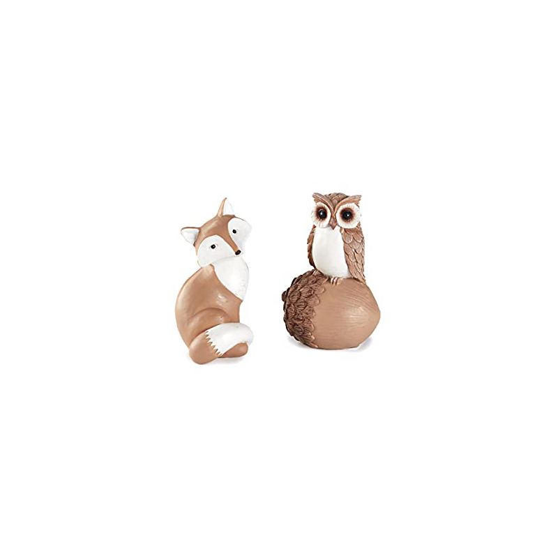 The Lakeside Collection Harvest Season Carved-Look Decorative Fox and Owl Figurine - Set of 2 2 Pieces, 4 of 8