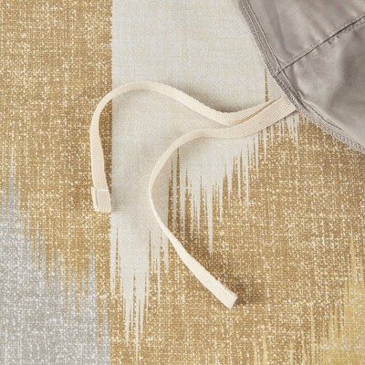 Yellow and Taupe Ikat Cotton King/Cal King Duvet Cover Set