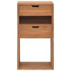 vidaXL Colonial Style Teak Wood Storage Cabinet with 2 Drawers and 2 Shelves - 15.7"x11.8"x29.9" Brown - 3 of 4