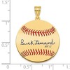 Black Bow Jewelry 14K Gold Plated Buck Leonard Signature MD Enamel Baseball Pendant - 4 of 4